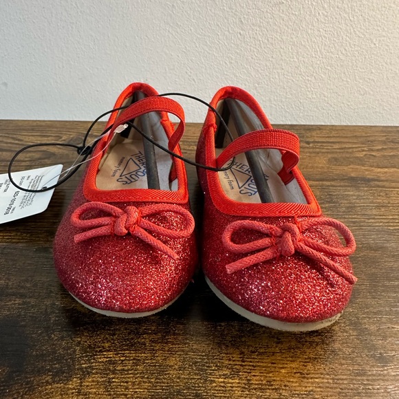 Thereabouts Toddler Girls Lil Lexi Red Glitter Ballet Flats NWT Multiple Sizes - Picture 2 of 5